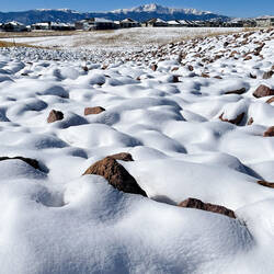 Winterscape near our neighborhood lake ... Pikes Peak in the distance — Colorado Springs, CO.