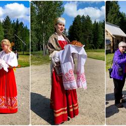 Traditional welcome with bread & salt — Malye Korely ... Arkhangelsk, Russia.