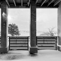 Looking out across our patio — Colorado Springs, CO.