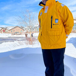 All set to go for a stroll in the aftermath of the snowstorm — Colorado Springs, CO.