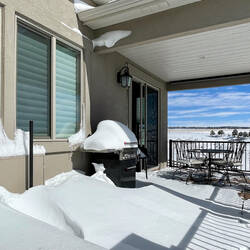 From the drifts on the deck, you can tell from which direction the wind was blowing — COS, CO.