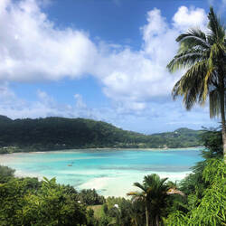 Unsere Aussicht auf die Anse la Mouche