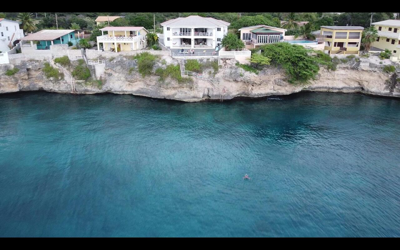 Unser Appartment vom Meer aus gesehen