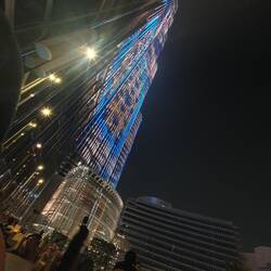 Blick vom Restaurant aus auf den Burj Khalifa