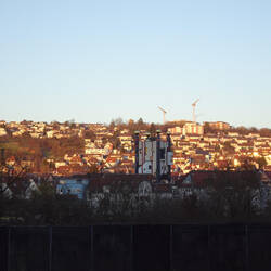 Blick auf Plochingen in der Abendsonne