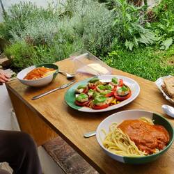 Birthday dinner on his terrace.