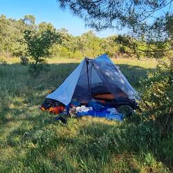 So happy to be sleeping in my tent again.