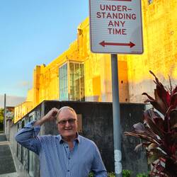 Standing under a no understanding sign?????