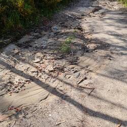 Dangerous washed out sandy roads