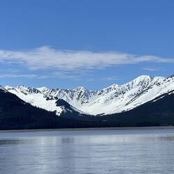 A u-shaped valley carved by a glacier ... along Turnagain Arm — Alaska.