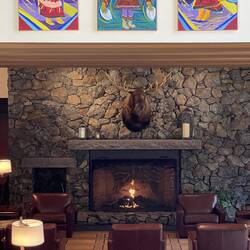 A cozy fire in one of the lounge areas @ the Alyeska Resort — Girdwood, AK.