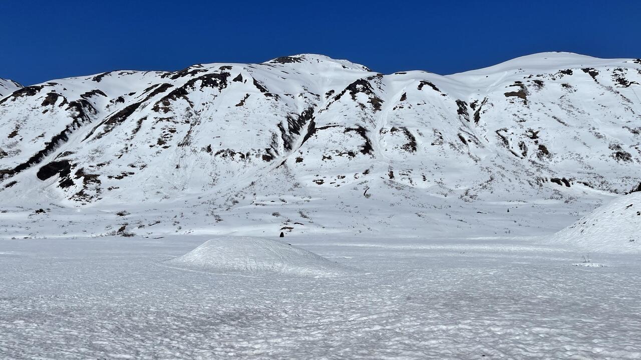 Plenty of snow at this rec area on the way to Hope — Alaska.