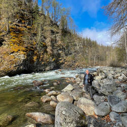 Deniz playing along the Little Susitna River ... Palmer, AK.