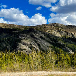 Can you find the Dall sheep in this photo? — Parks Highway, Alaska.