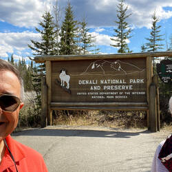 Denali has several beautiful signs welcoming visitors ... this one we took yesterday — Denali NP, AK
