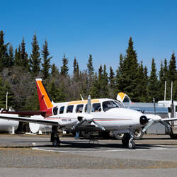 "Chuck" the Piper Navajo Chieftain that took us flightseeing to meet Denali face to face.