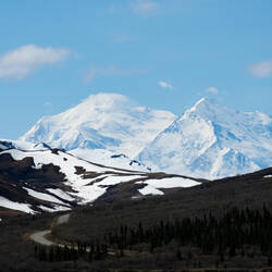 The pointy peak on the right is the shorter North Peak of Denali — Denali NP, AK.