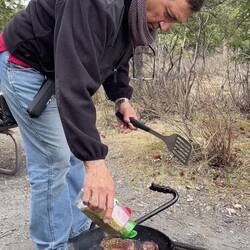 Sizzling steaks — Teklanika River Campground @ Denali NP, AK.