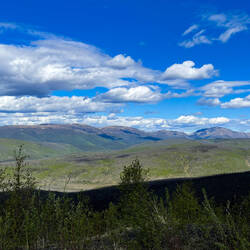 Elephant Mountain (lying down ... more apparent when shadows fall on it — Elliott Hwy, AK.