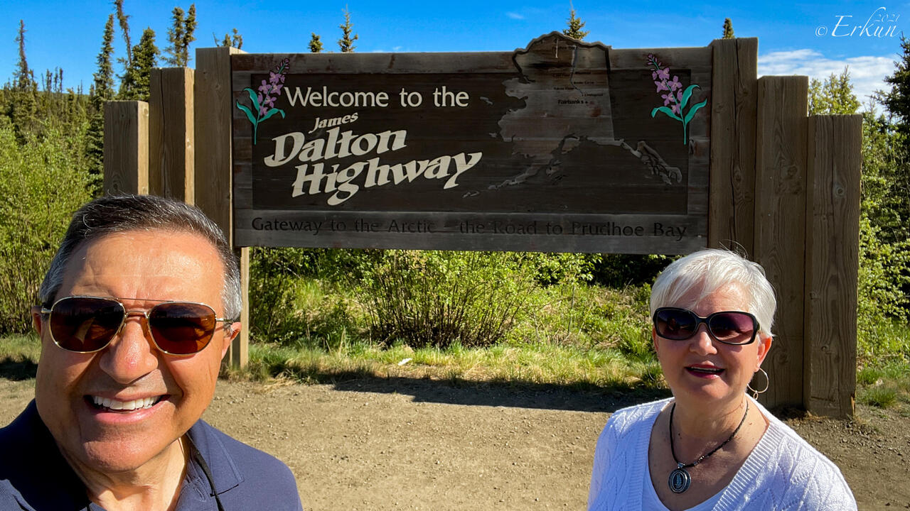 New road sign makes a nice backdrop for a selfie — Dalton Hwy, AK.