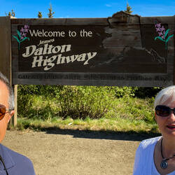 New road sign makes a nice backdrop for a selfie — Dalton Hwy, AK.