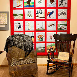 Quilt ... Symbols of Alaska ... made by the locals — Circle District Museum in Central, AK.