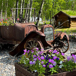 Plenty of rusty stuff around the Chena Hot Springs Resort — Alaska.
