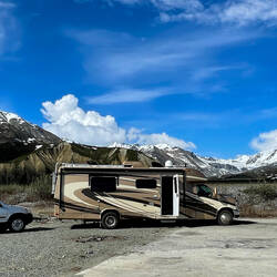 The Cruiser & Toad like camping with a view — Isabel Pass on the Richardson Hwy, AK.