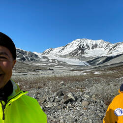 A "we did the Gulkana Glacier hike" selfie.