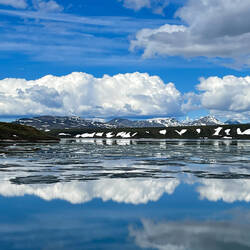 I'm in reflection heaven — Summit Lake on the Richardson Hwy, AK.