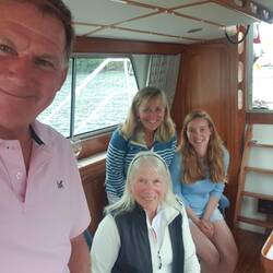 Ann and Elizabeth join us for drinks.