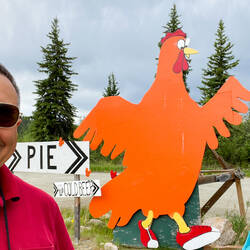 Another chicken photo op — Town of Chicken in Chicken, AK.