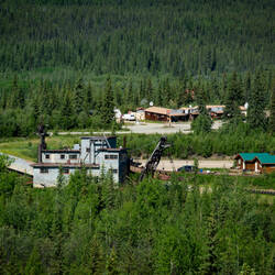 Pedro Dredge #4 & Chicken Gold Camp & Outpost ... from the Taylor Highway, AK.
