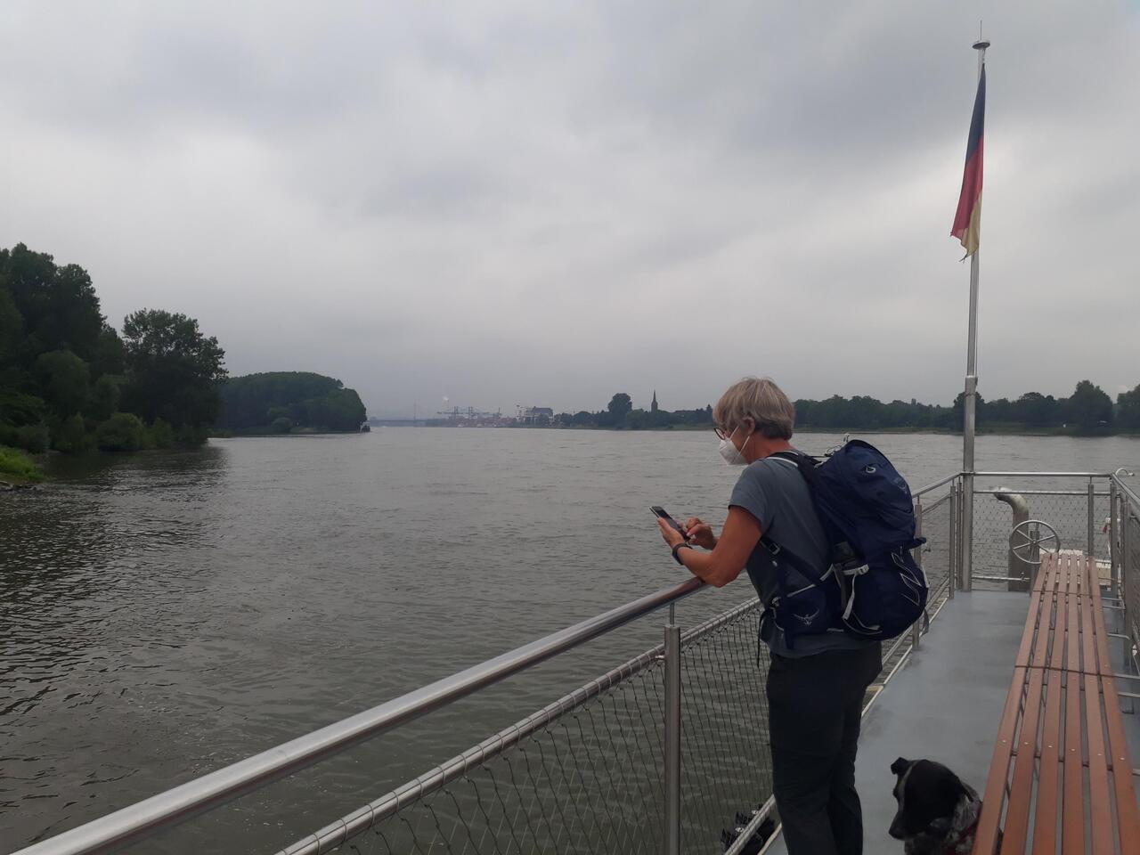 Start auf der Mondorfer Fähre mit Blick auf die Siegmündung!