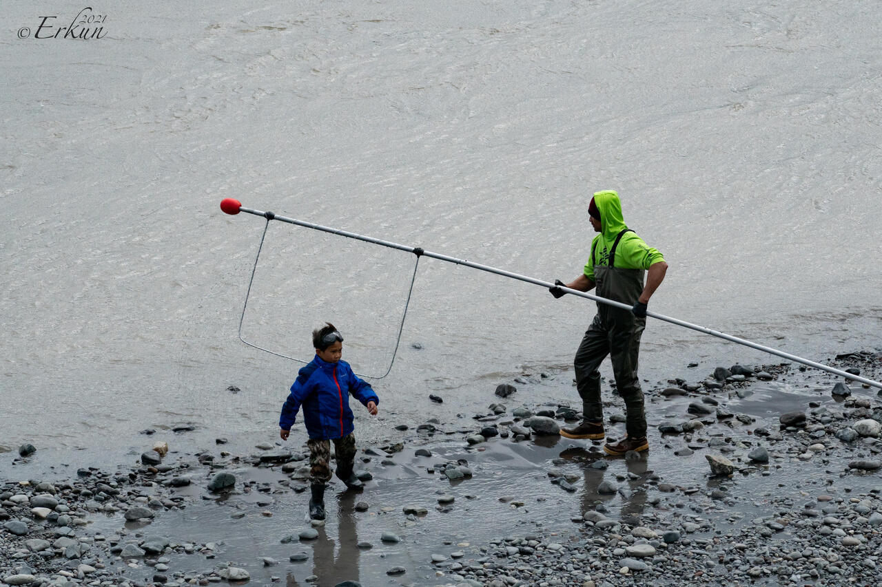 Dip-netters start young — Copper River in Chitina, AK.