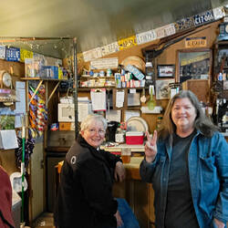 With Ranger Vicky at Uncle Tom's Tavern — Chitna, AK.