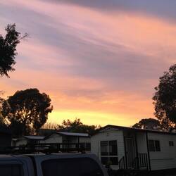Amazing sunrise for our first morning but prefer warmer than 2 degrees