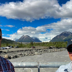 Crossing the footbridge over the Kennicott River — End of the McCarthy Road, AK.