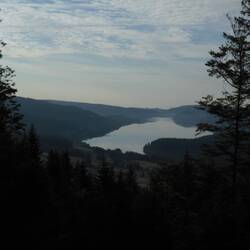 Ein erster Blick auf den Schluchsee. Sehr schön. Nur der Weg dahin nicht.
