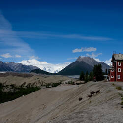 The view that encouraged an al fresco lunch — Kennecott, AK.