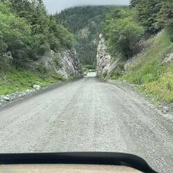 The end of the McCarthy Road is in sight ... the Edgerton is on the other side of this passage.