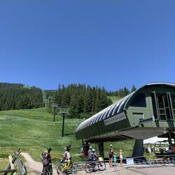 Biker shuttle up the mountain.