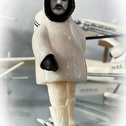 Ivory carving from the Alaska Transportation Collection — Maxine & Jesse Whitney Museum in Valdez.