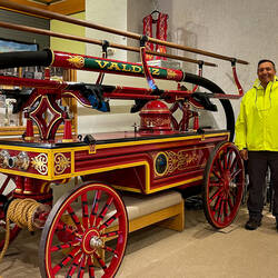 Handpumped Fire Engine (1886) — Valdez Museum & Historical Archive in Valdez, AK.