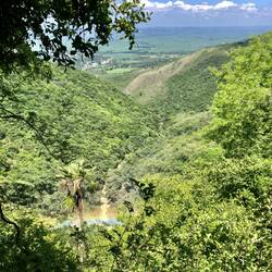 We made it to the top!!! Sweat all over us!