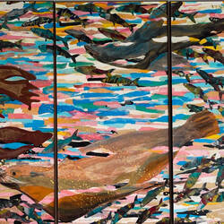 Sea Lions Chasing Herring (J. Haslet's 6th Grade Class; Kasuun Elem Sch) — Seward Sealife Center, AK