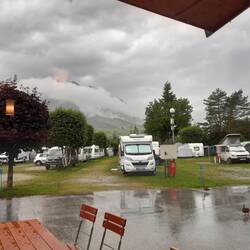 CP Walchsee vor dem Restaurant