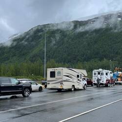 Waiting for the traffic release at Anton Anderson Memorial Tunnel — Portage, AK.