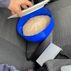 Dürfen wir vorstellen: Herr Teig... Man beachte, auch er ist Regelkonform angegurtet. 🤣