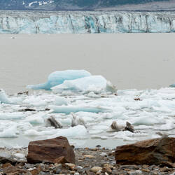 A close-up look at the terminus of Miles Glacier, AK.